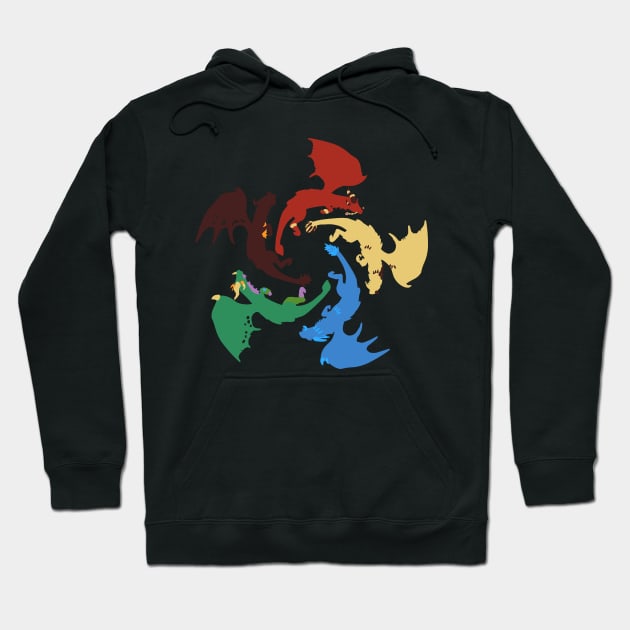 5 Dragons Flights Hoodie by Rackham